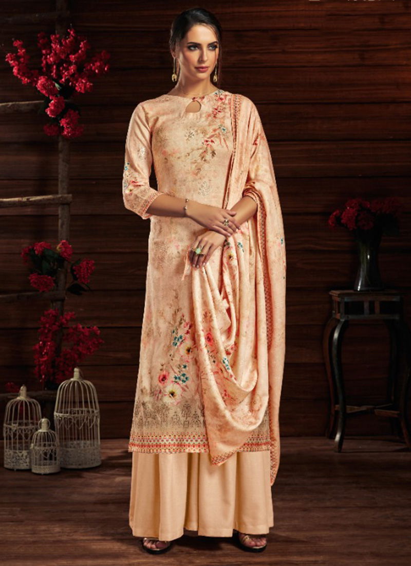 Aavika Jam Cotton Sequence Embroidery Work With Digital Print Designer Plazzo Suit Collection 502-001-008